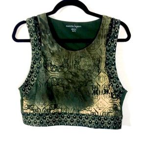 Nanette lepore exercise top, forest green xl/TG